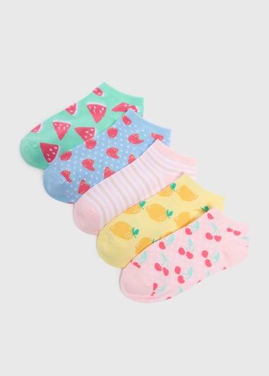 5 Pack Pink Fruit Trainer Socks