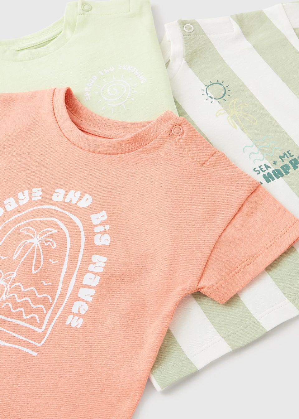 3 Pack Baby Green Holiday T-Shirts (Newborn-23mths)