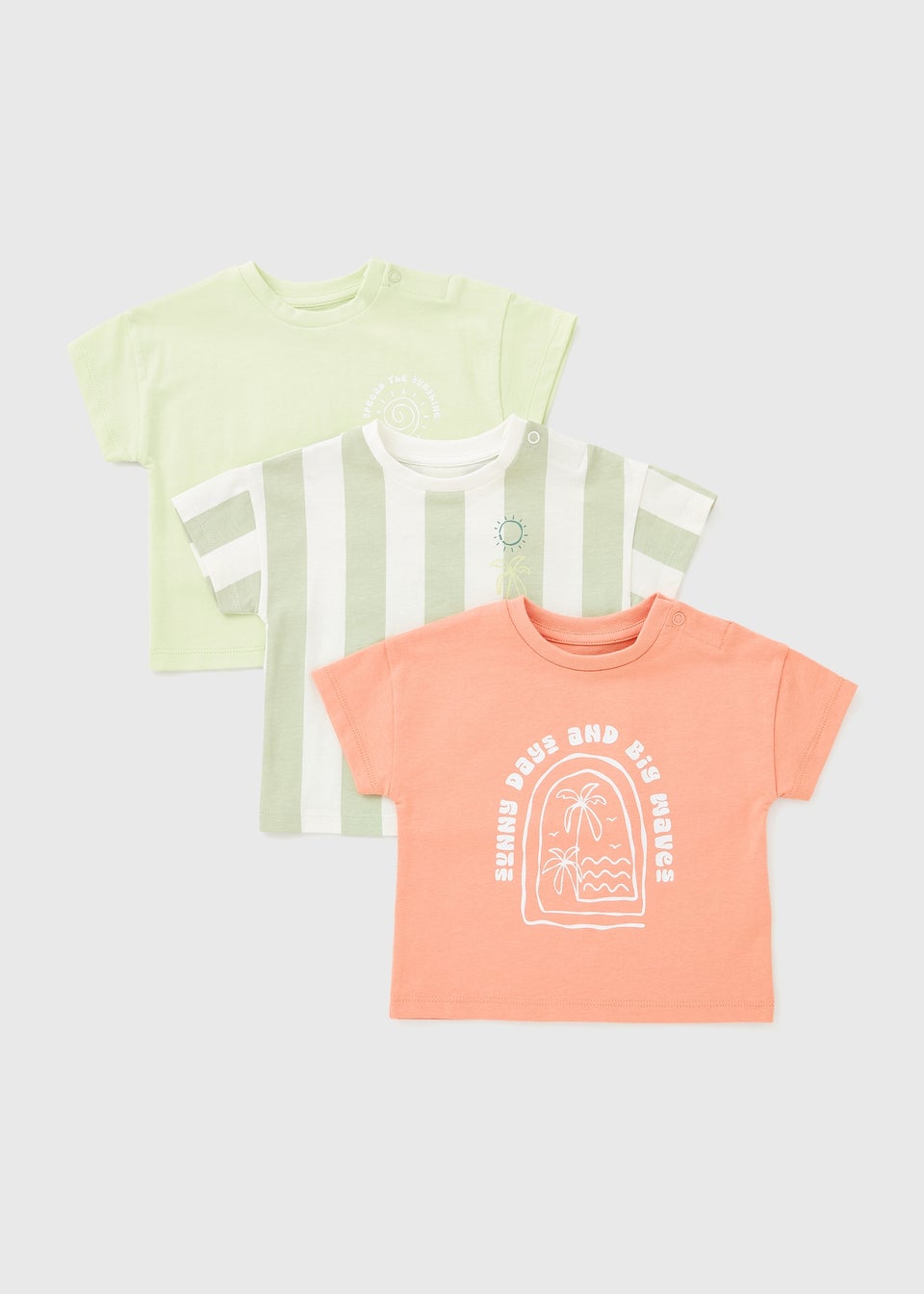 3 Pack Baby Green Holiday T-Shirts (Newborn-23mths)