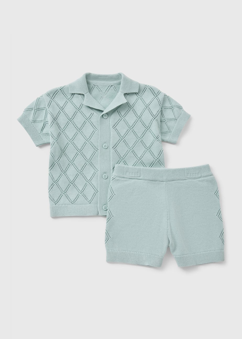 Baby Boys Green Top and Shorts Set (0-24 Mnths)