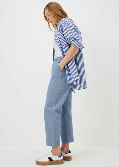 Blue Pull On Tapered Trousers