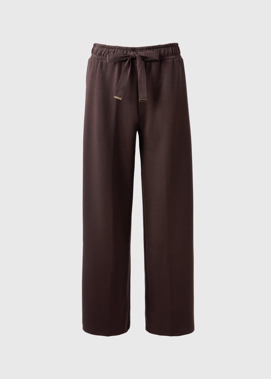 Chocolate Brown Scuba Wide Leg Co Ord Trousers