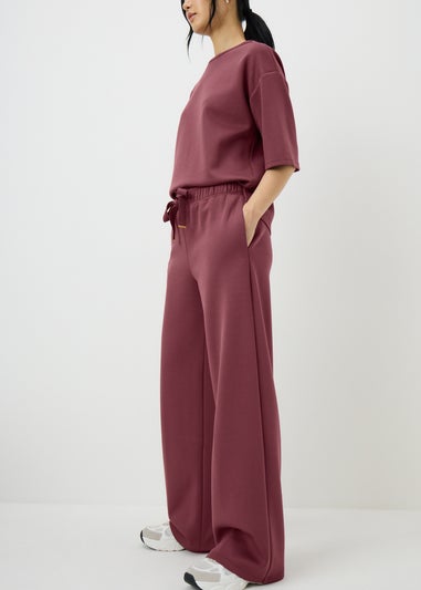 Raspberry Scuba Wide Leg Co Ord Trousers
