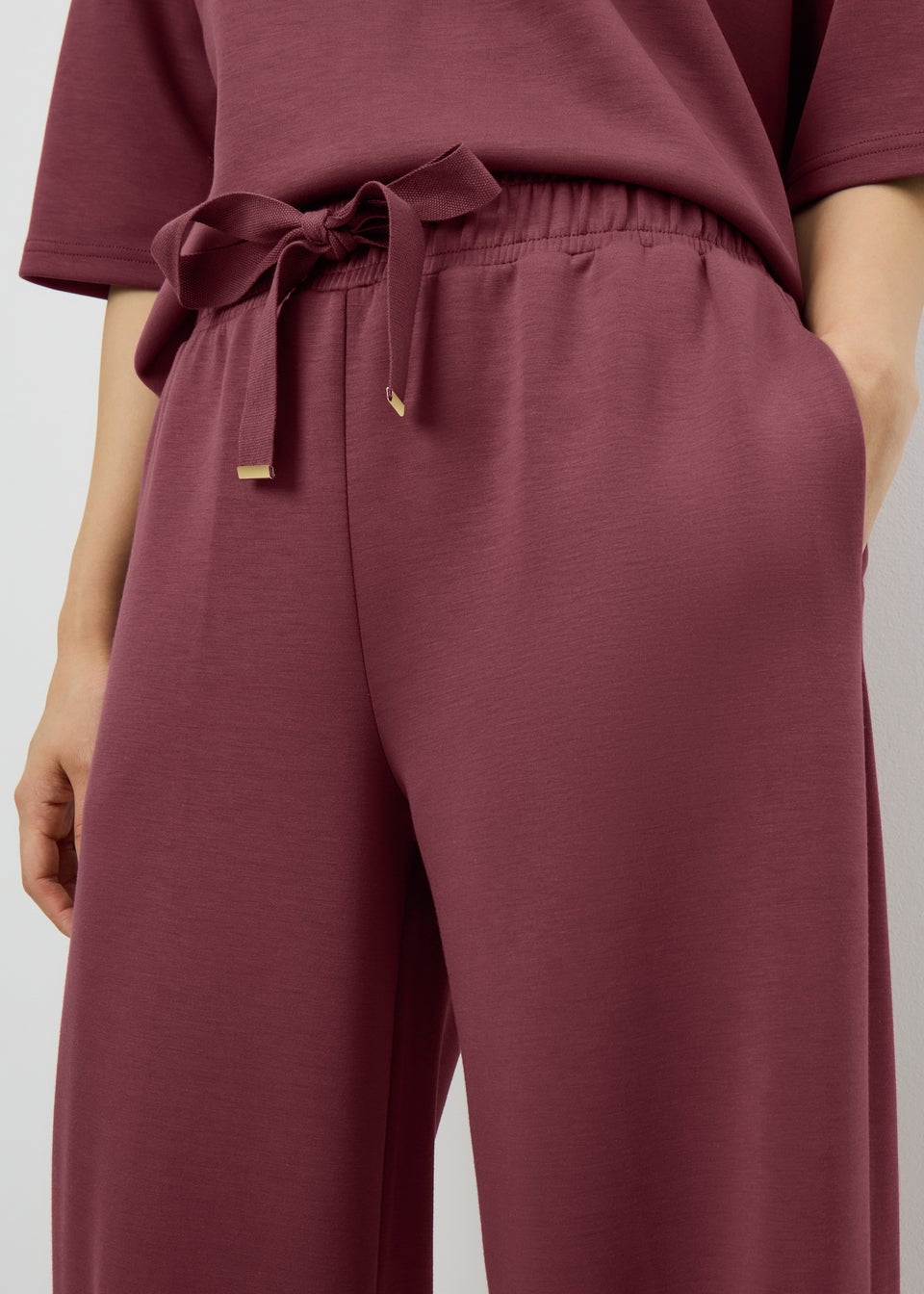 Raspberry Scuba Wide Leg Co Ord Trousers