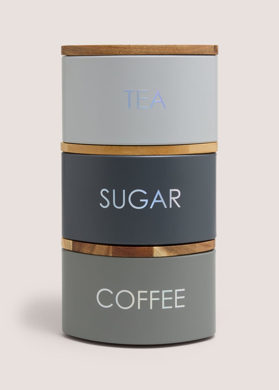 3 Piece Grey Corner Canisters