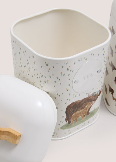 3 Piece Highland Cow Canisters