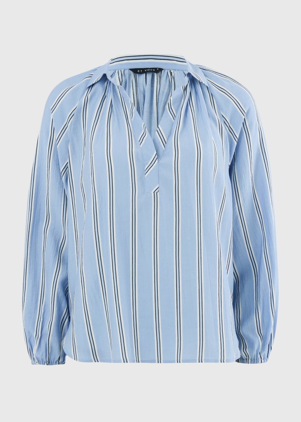 Et Vous Blue Stripe Popover Blouse