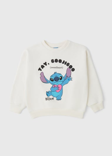 Disney Girls Cream Stitch Sweatshirt (4-13yrs)