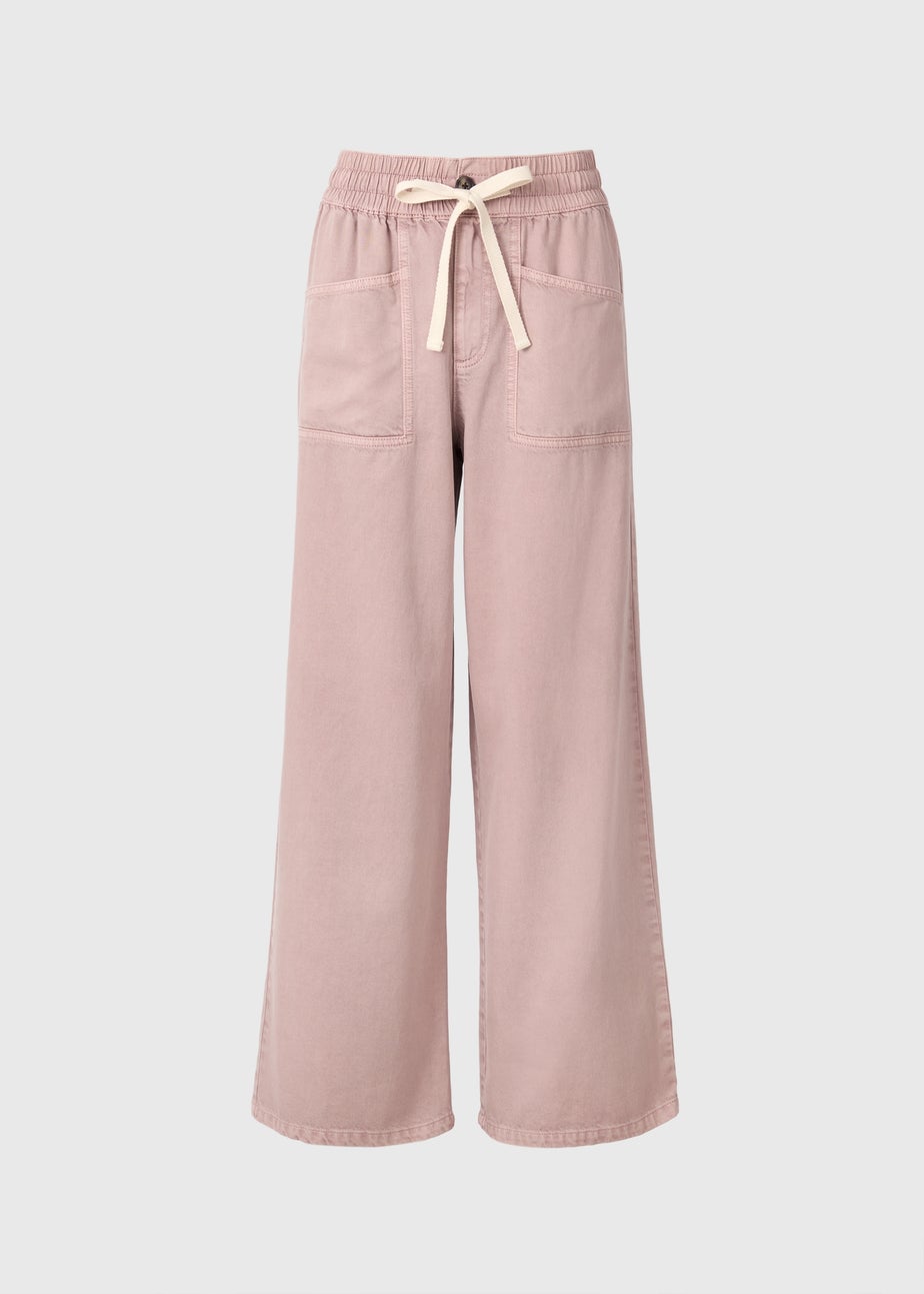 Pink Utility Wide Leg Trousers