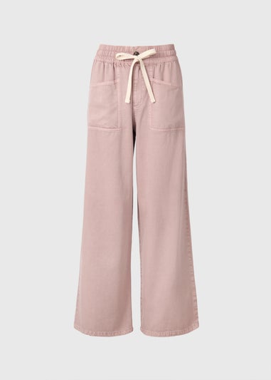 Pink Utility Wide Leg Trousers