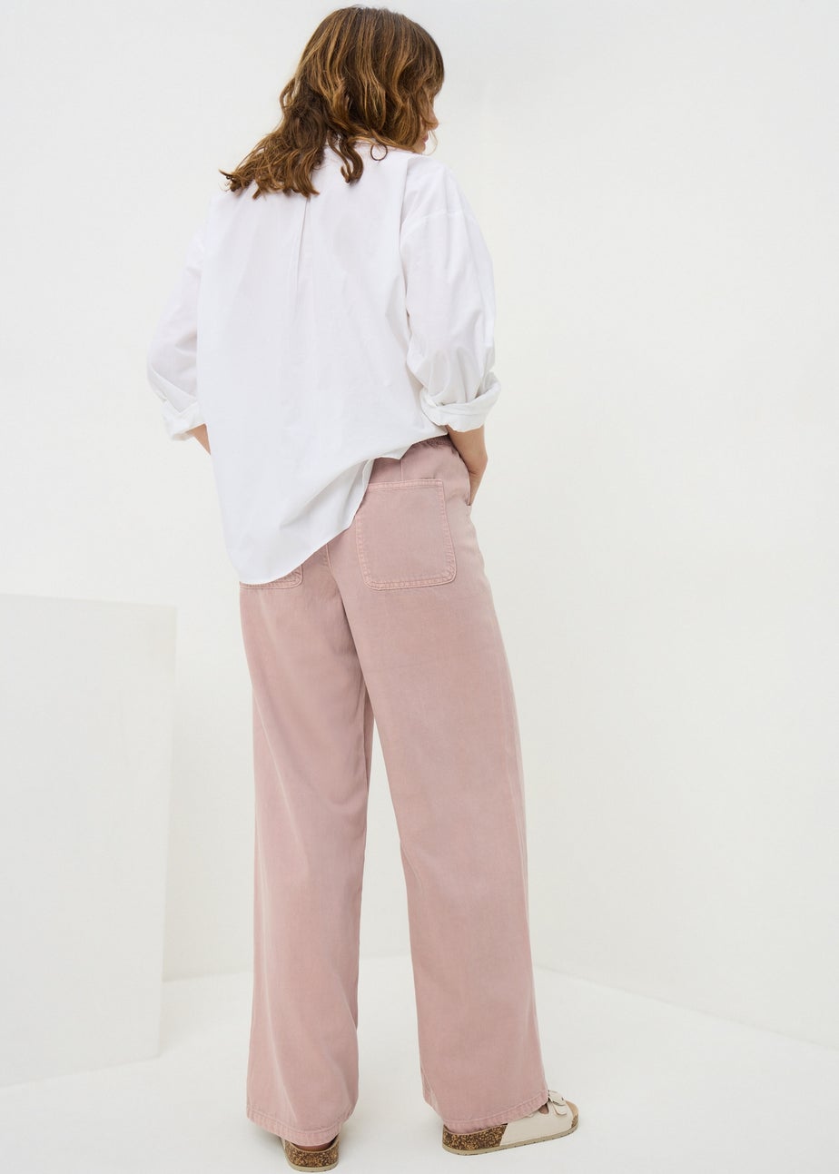 Pink Utility Wide Leg Trousers