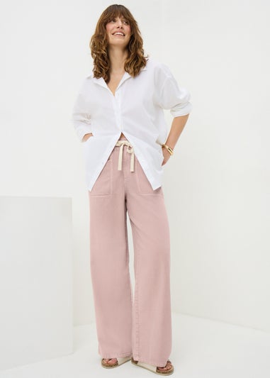 Pink Utility Wide Leg Trousers