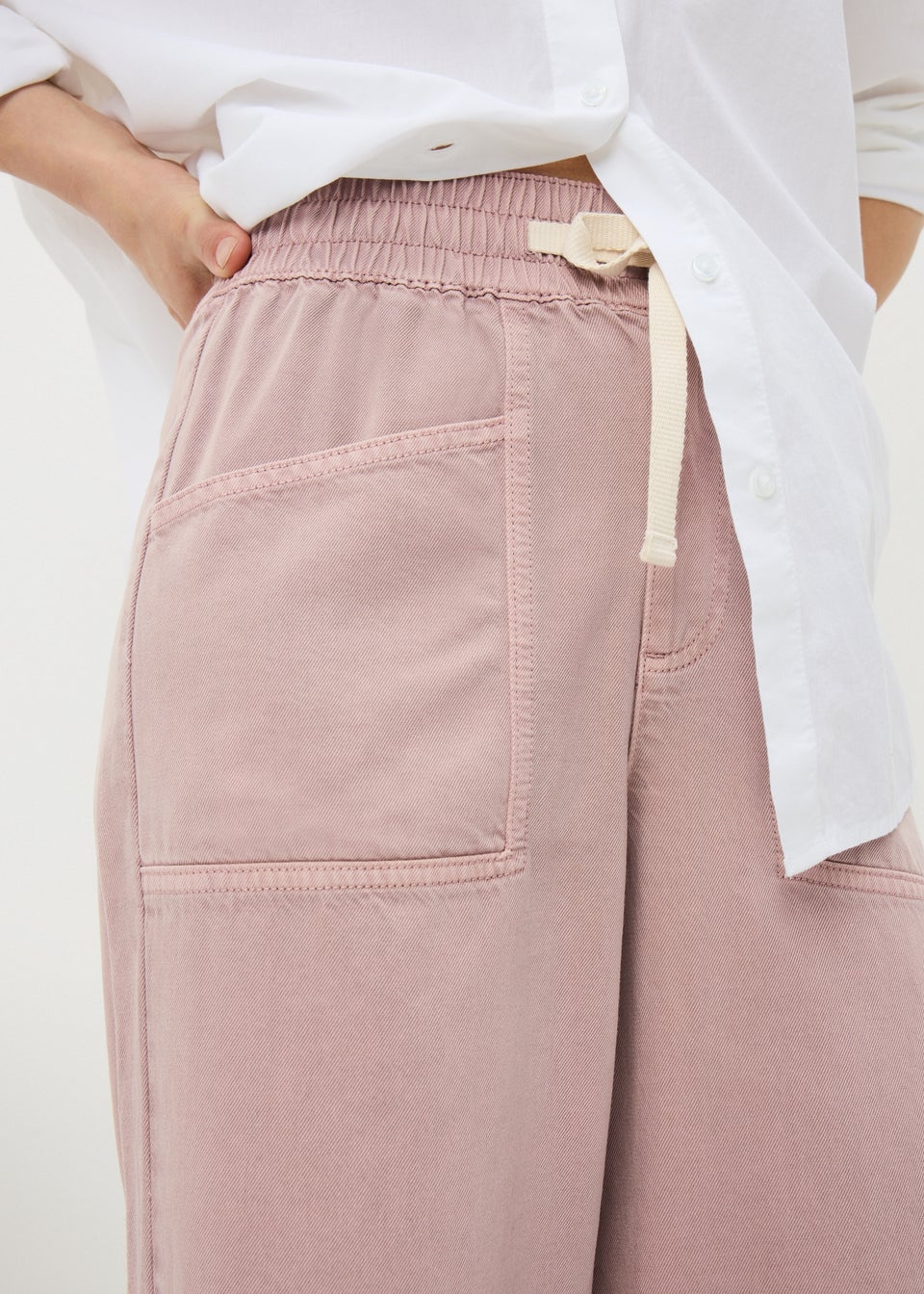 Pink Utility Wide Leg Trousers