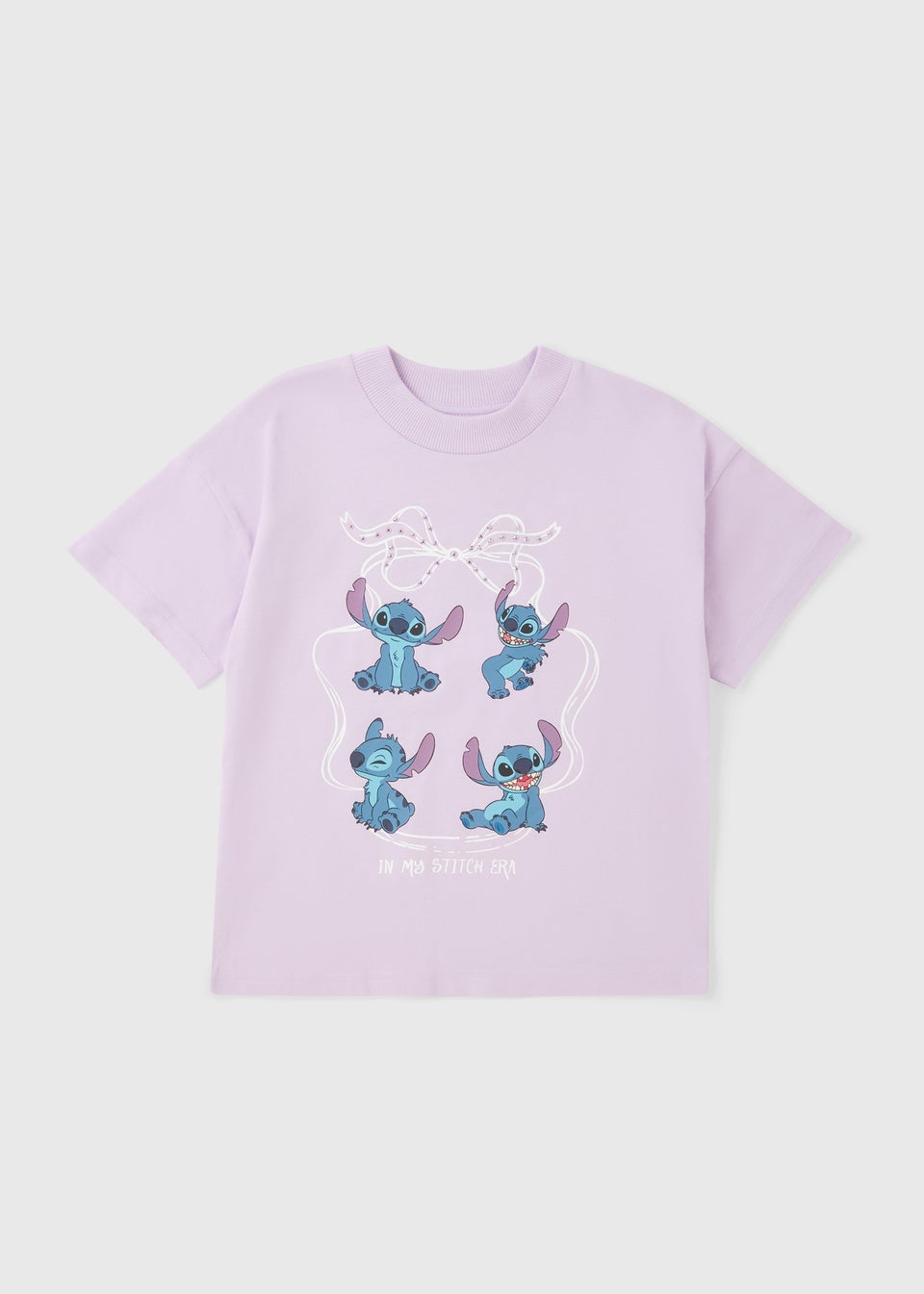 Disney Girls Pink Stitch Diamante T-Shirt (4-13yrs)