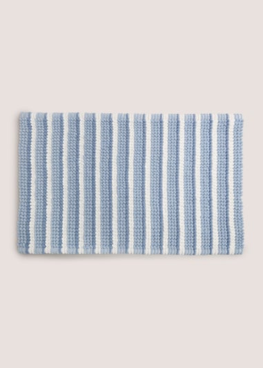 Blue Striped Bath Mat