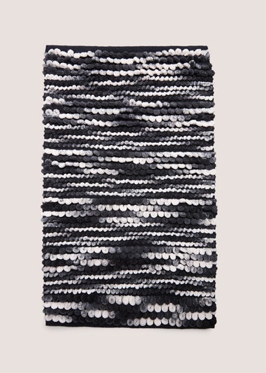 Black & White Chenille Bath Mat