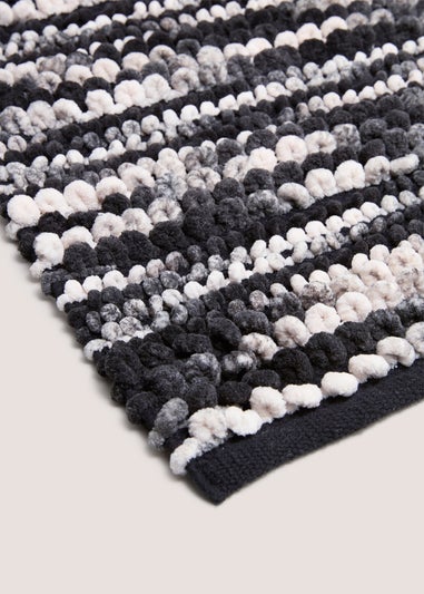 Black & White Chenille Bath Mat