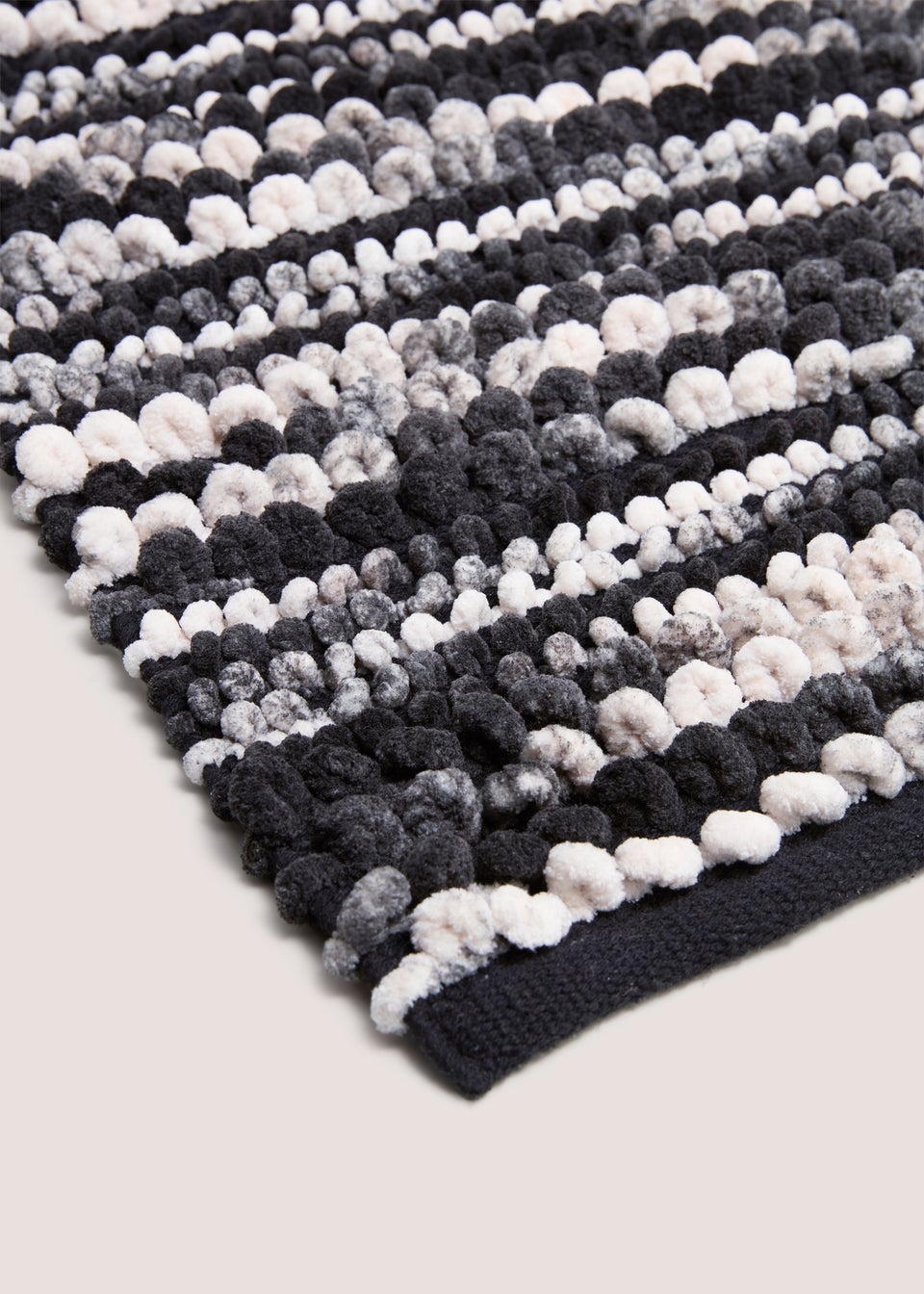 Black & White Chenille Bath Mat