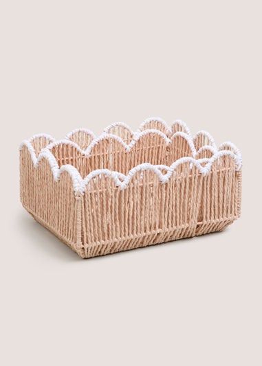 2 Piece Pink Scallop Edge Baskets