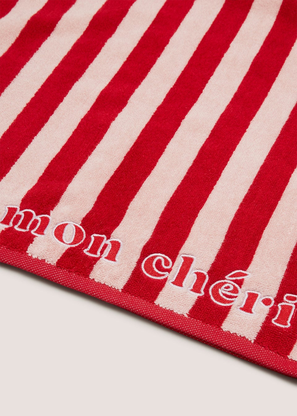 Red Stripe Mon Cheri Hand Towel