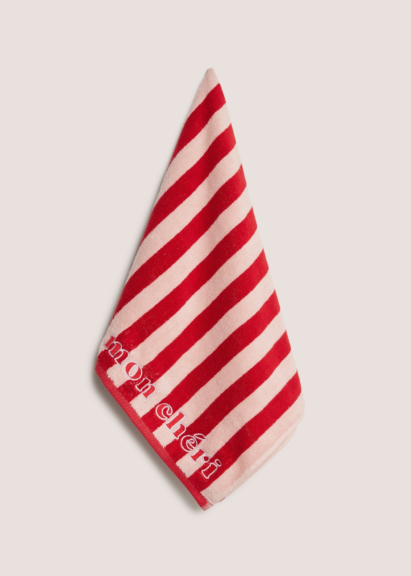 Red Stripe Mon Cheri Hand Towel - Matalan