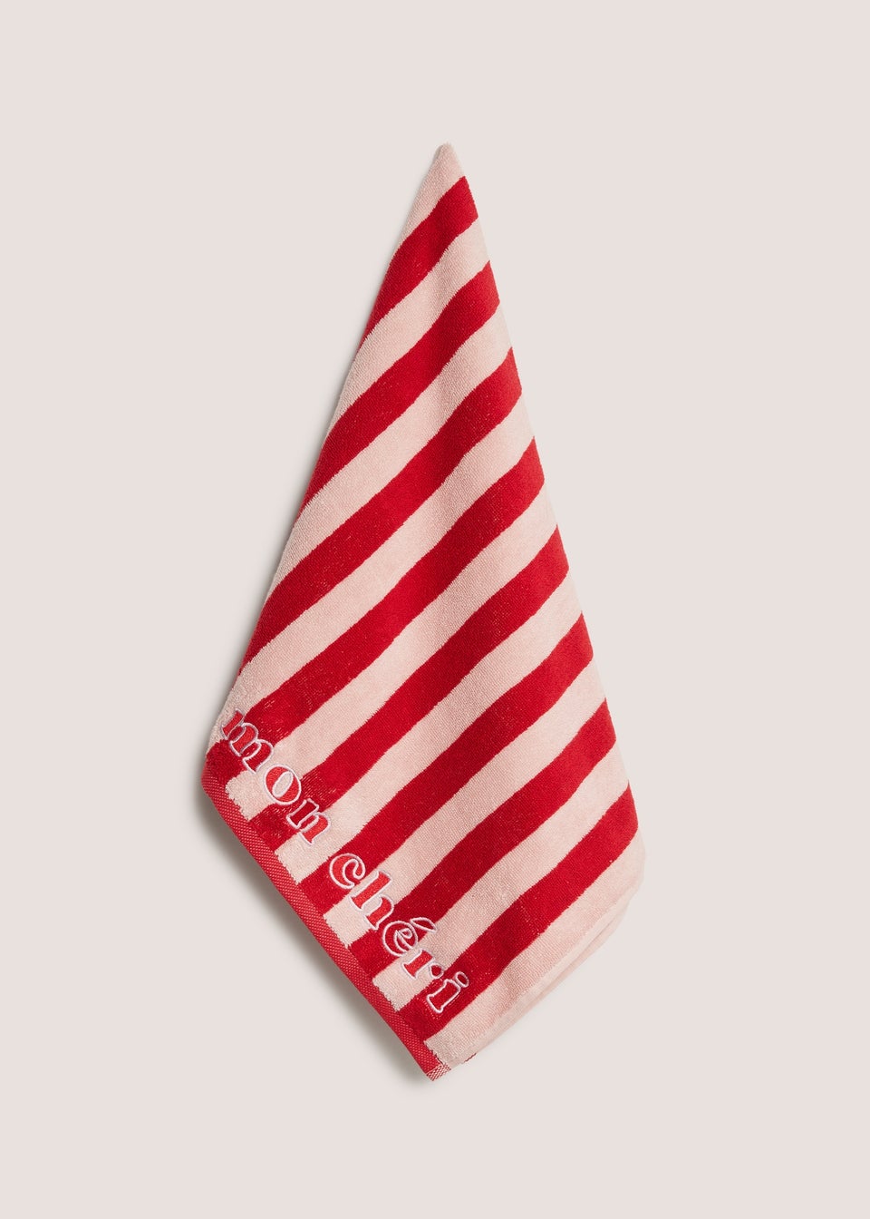 Red Stripe Mon Cheri Hand Towel