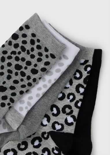 5 Pack Mono Animal Ankle Socks