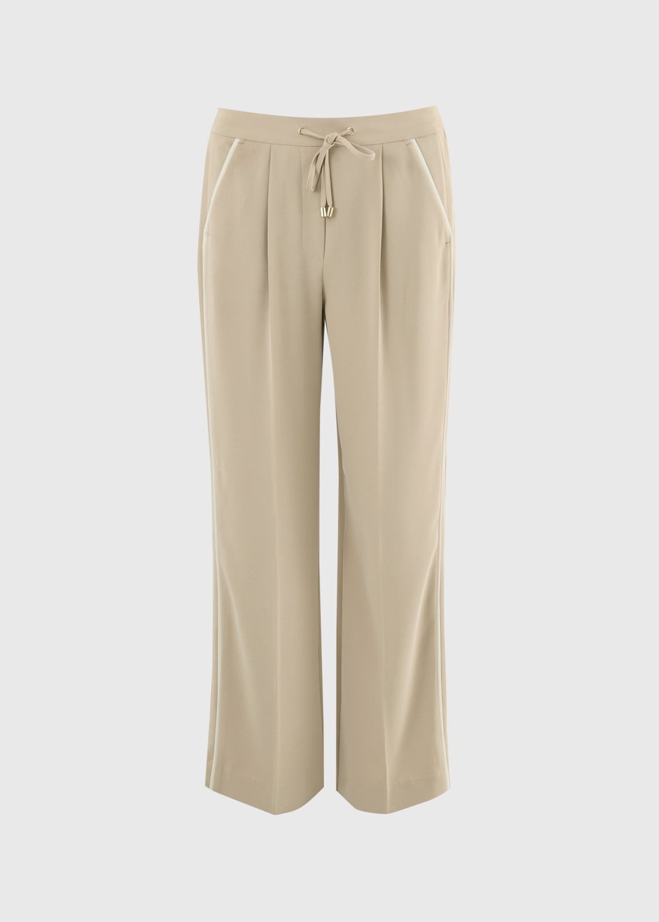 Et Vous Camel Side Stripe Straight Trousers