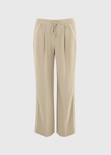 Et Vous Camel Side Stripe Straight Trousers