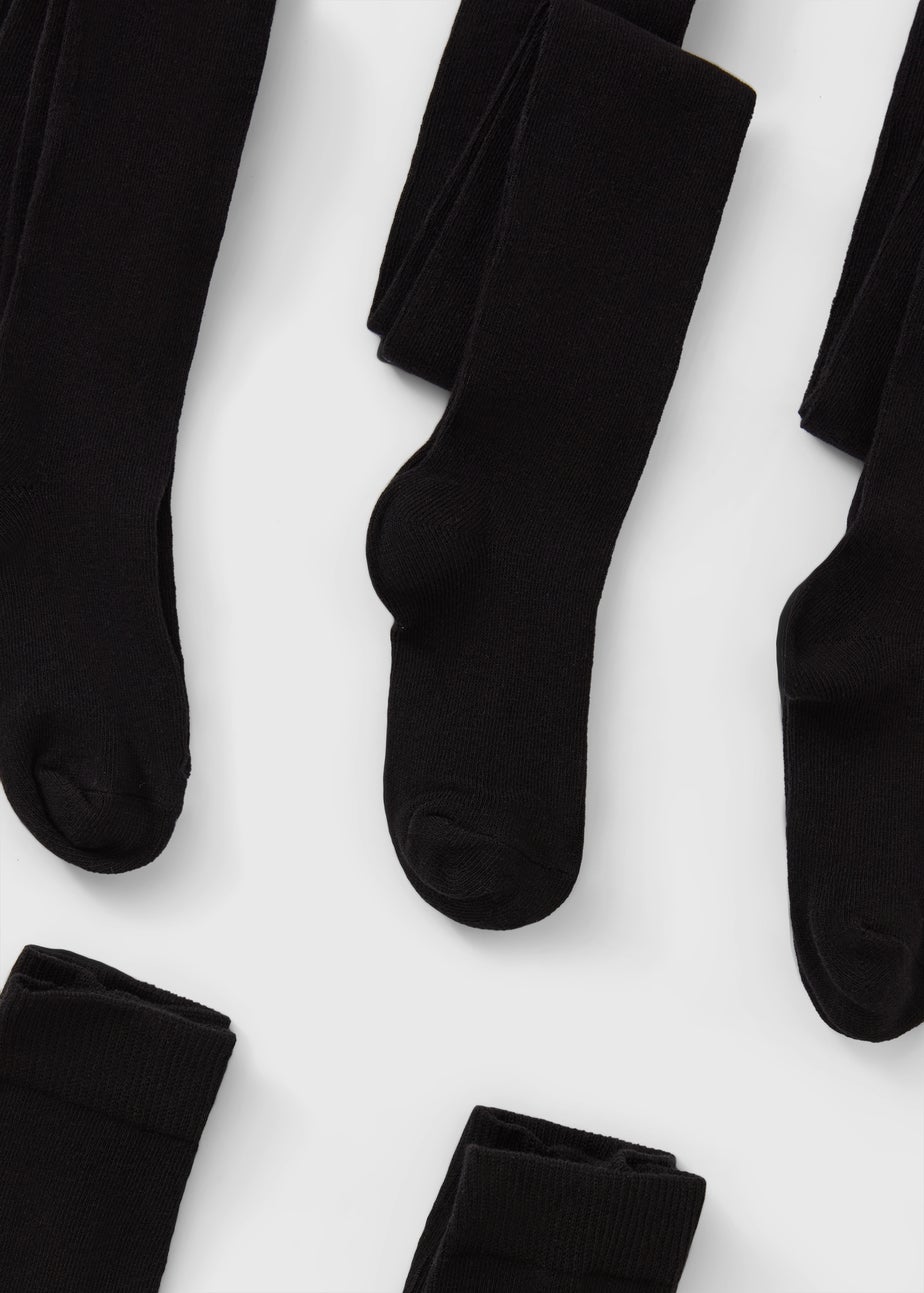 5 Pack Girls Black Soft Tights (2-13yrs)