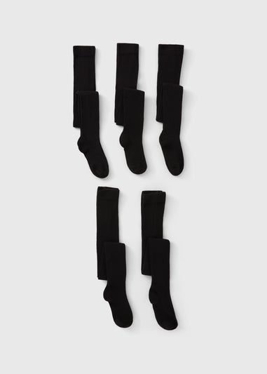 5 Pack Girls Black Soft Tights (2-13yrs)