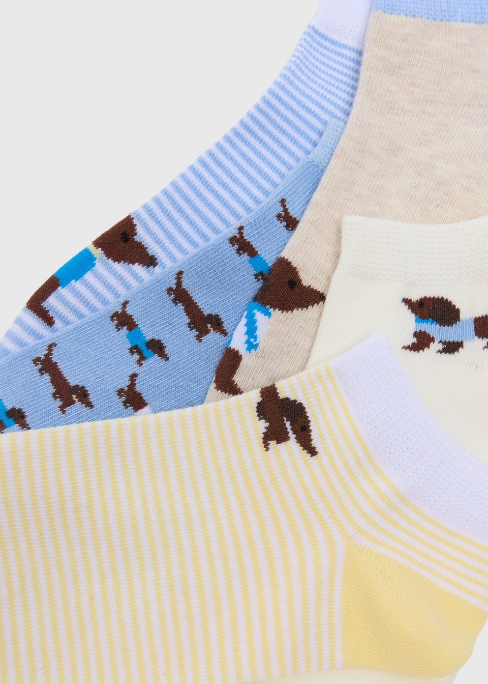 5 Pack Pink Sausage Dog Trainer Socks