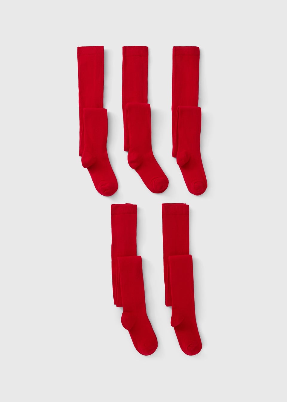 5 Pack Girls Red Soft Tights (2-11yrs)