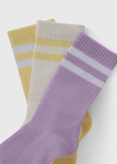 3 Pack Pastel Sports Crew Socks