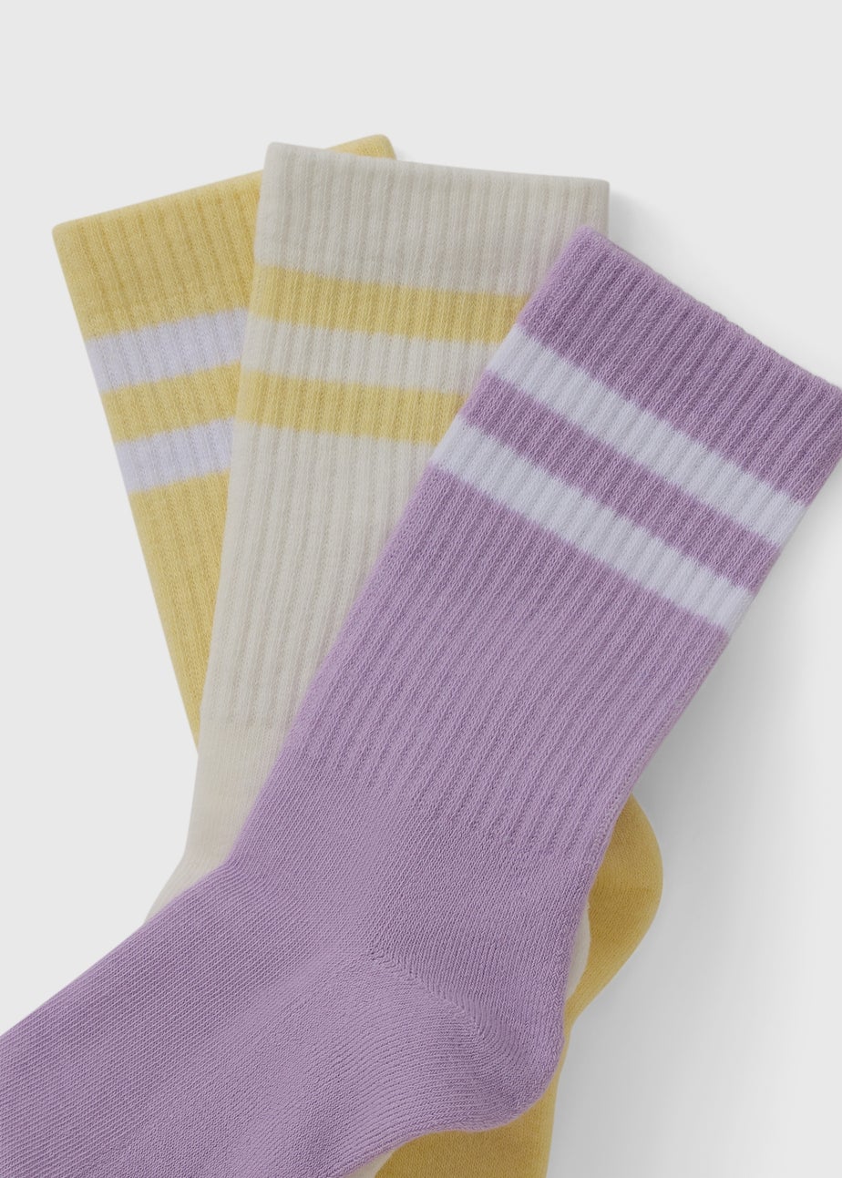 3 Pack Pastel Sports Crew Socks