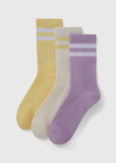 3 Pack Pastel Sports Crew Socks