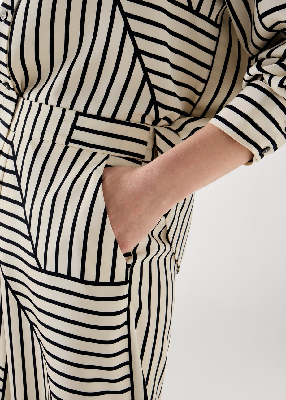 Et Vous Black Stripe Satin Wide Leg Co Ord Trousers