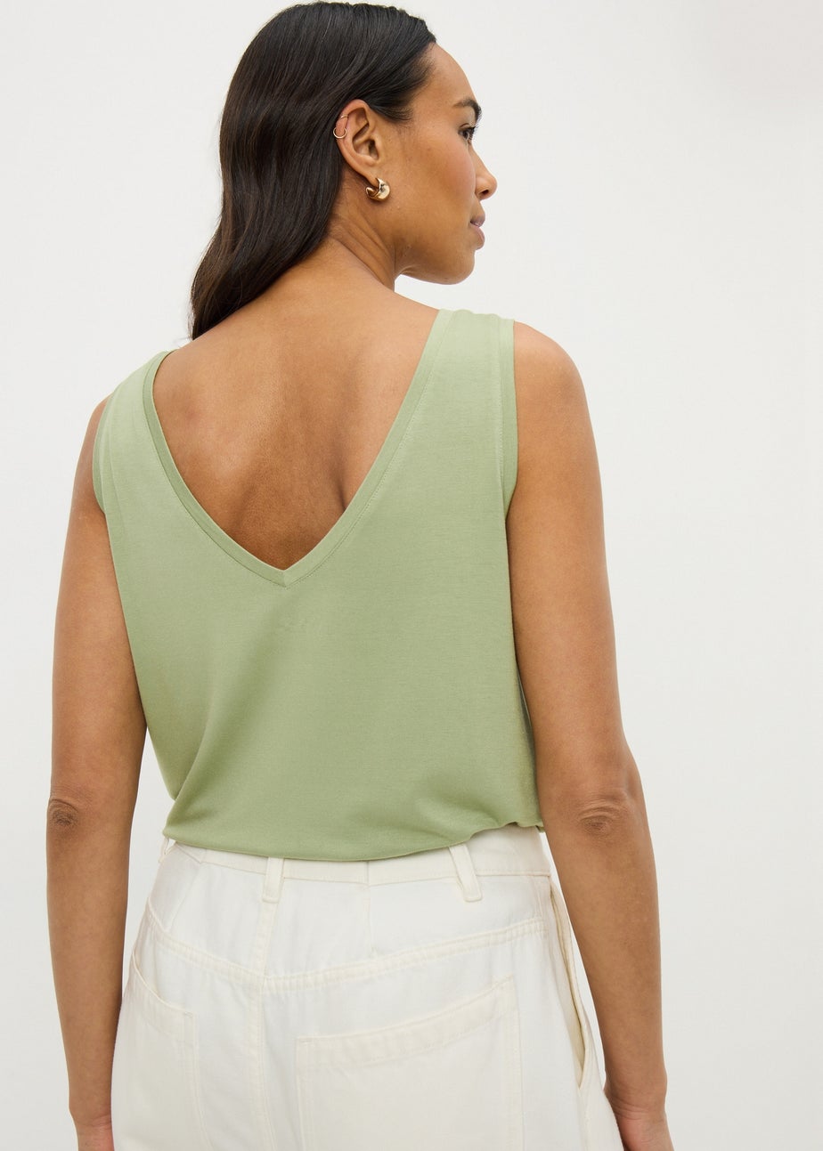 Green V-Neck Vest Top