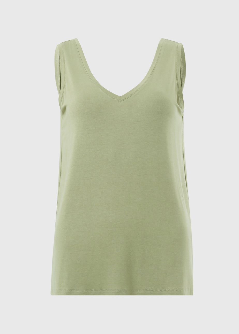 Green V-Neck Vest Top