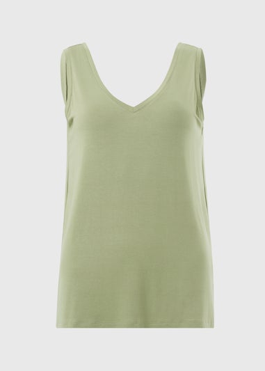 Green V-Neck Vest Top