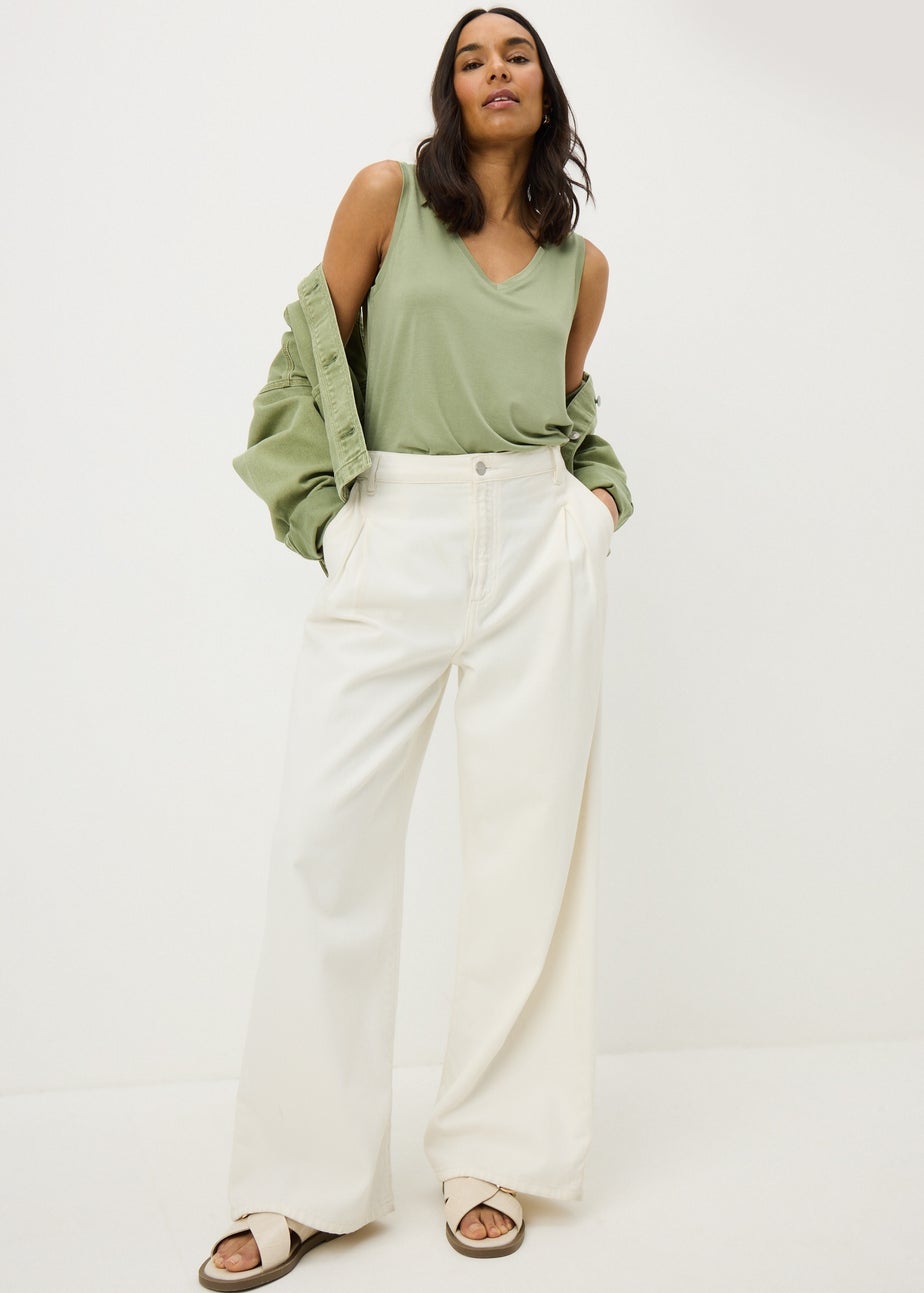 Green V-Neck Vest Top