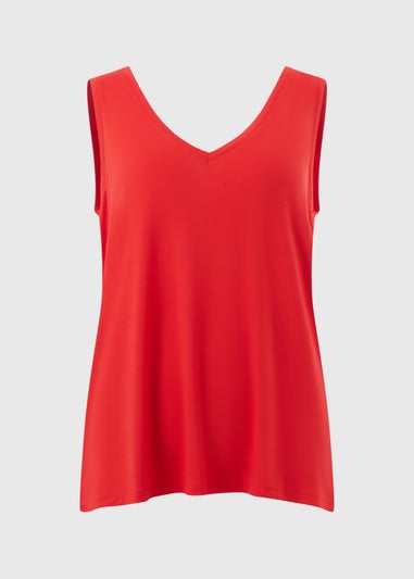 Red V-Neck Vest Top