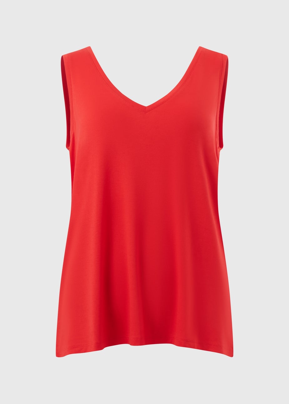 Red V-Neck Vest Top