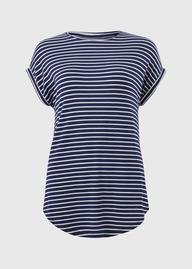 Navy Stripe Longline T-Shirt