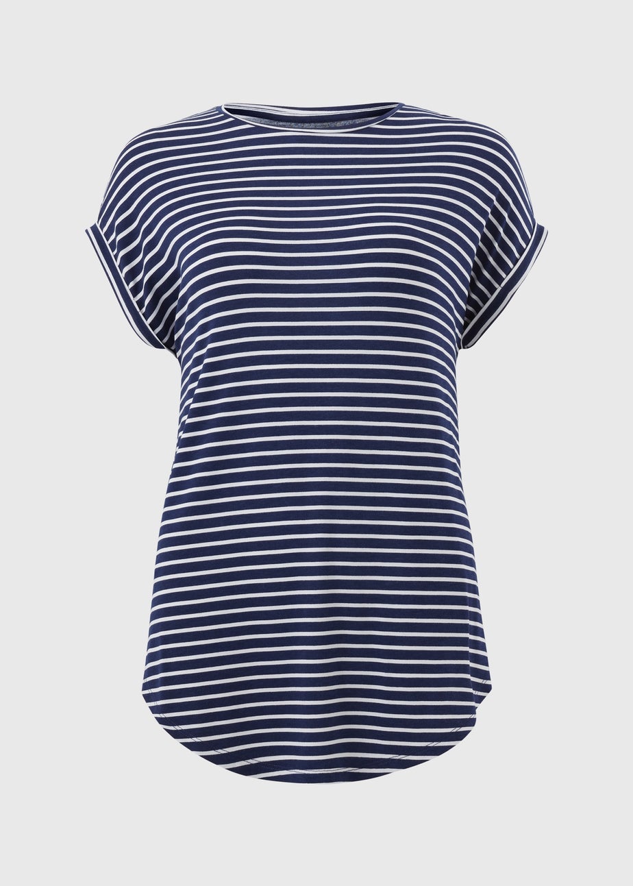 Navy Stripe Longline T-Shirt