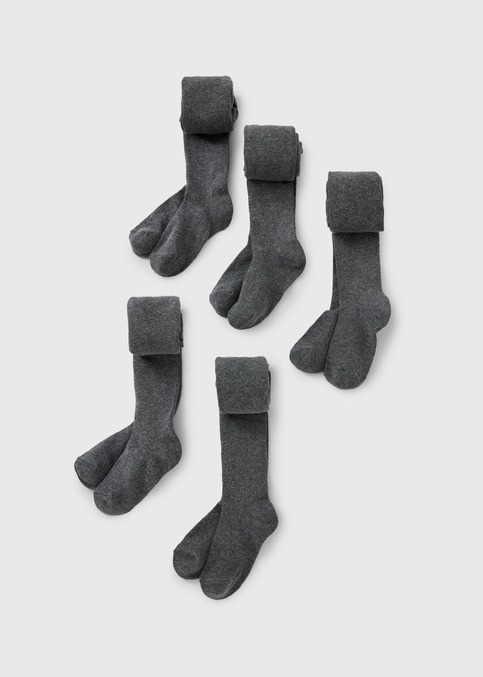 5 Pack Girls Grey Soft Tights (2-13yrs)