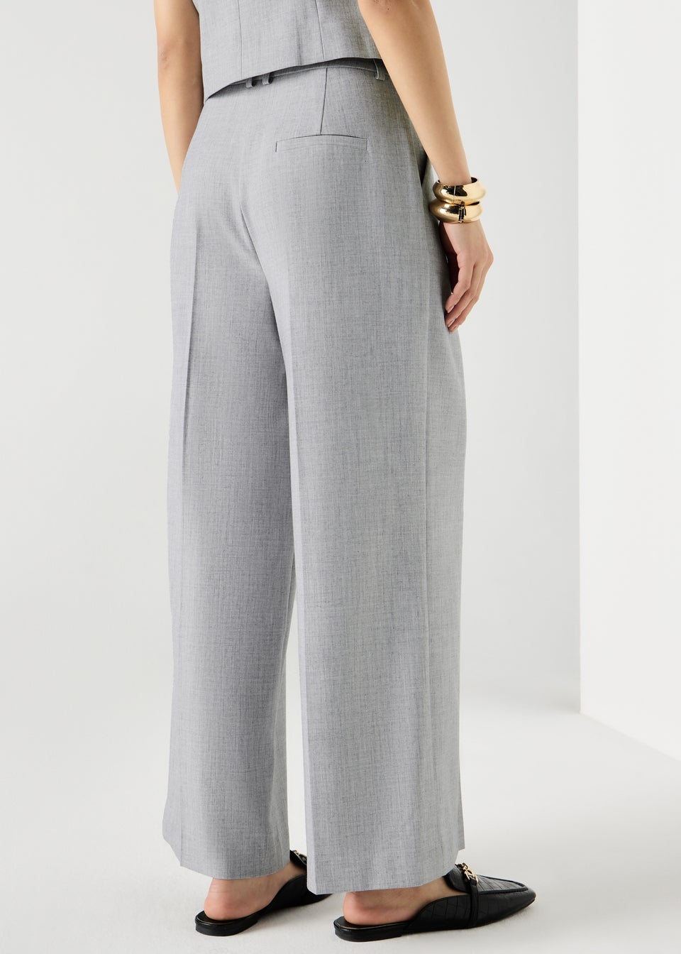 Et Vous Grey Marl PVL Wide Leg Co Ord Trousers
