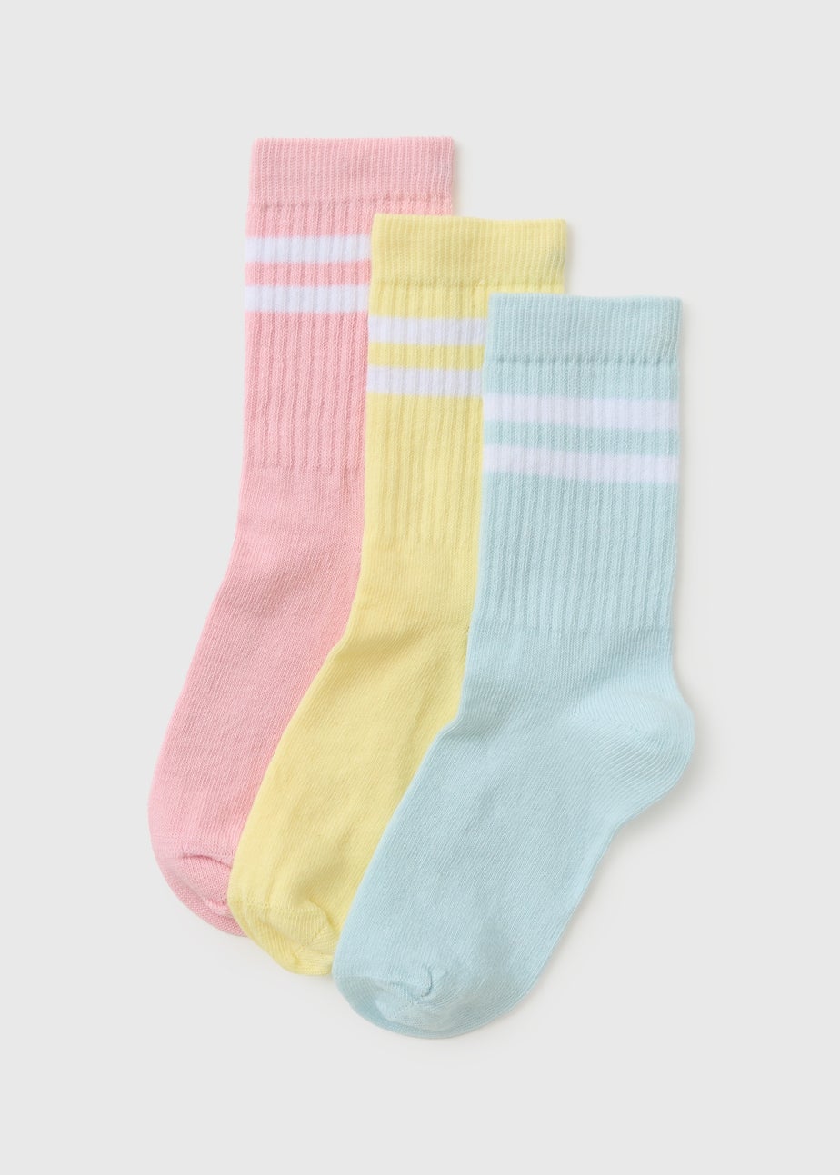 3 Pack Kids Multicoloured Sport Socks (Younger 6-8.5/ Older 4-6.5)