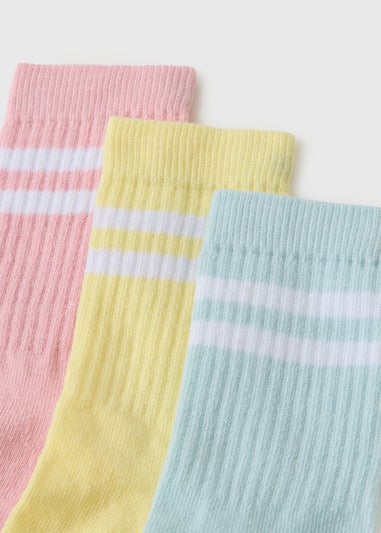 3 Pack Kids Multicoloured Sport Socks (Younger 6-8.5/ Older 4-6.5)