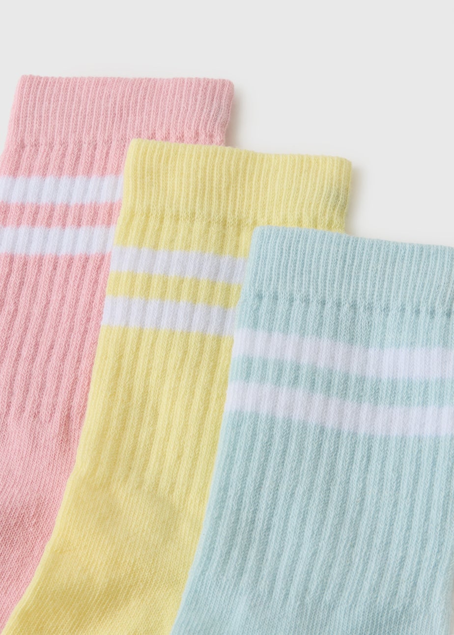 3 Pack Kids Multicoloured Sport Socks (Younger 6-8.5/ Older 4-6.5)